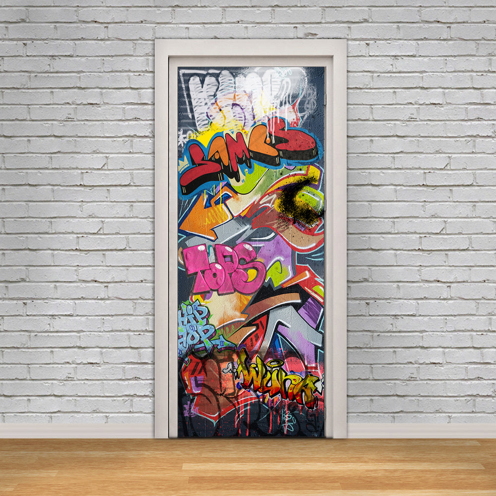 GRAFFITI DIY DOOR WRAP Decal Removable Sticker D316