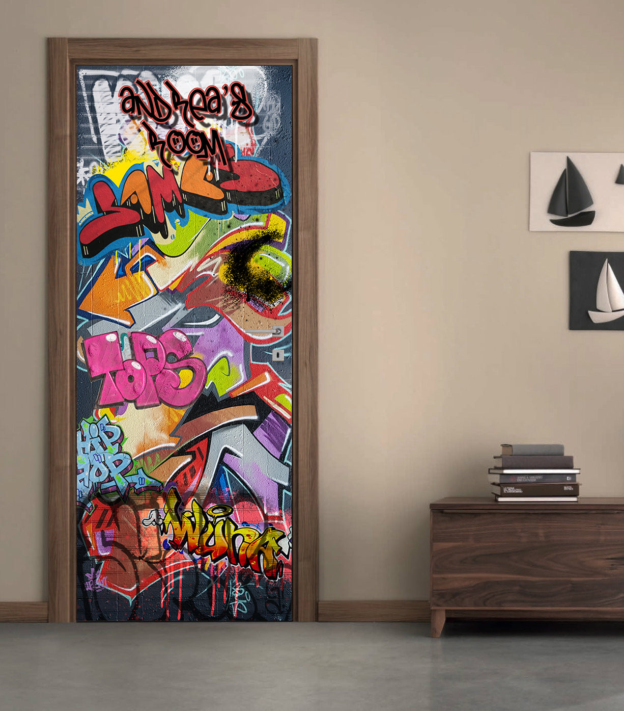 GRAFFITI DIY DOOR WRAP Decal Removable Sticker D316