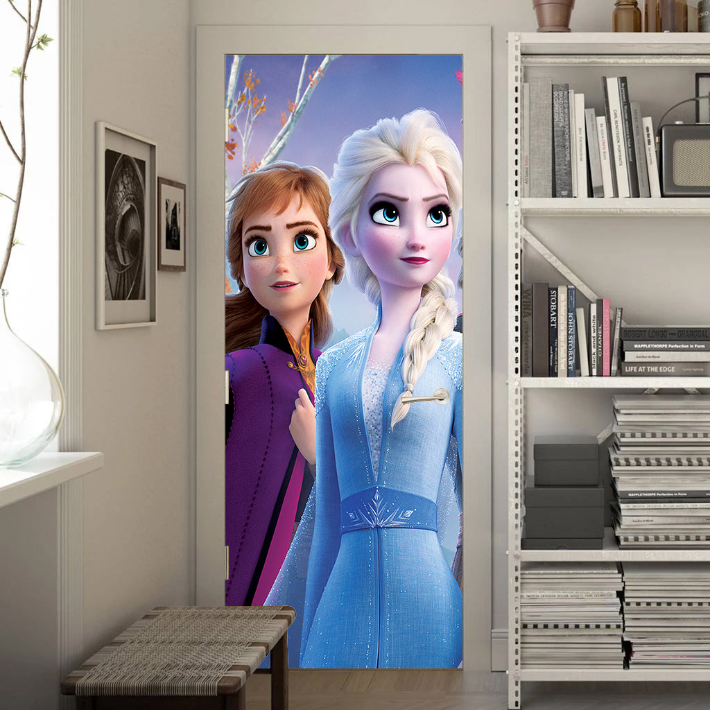 Frozen Personalized Name DOOR WRAP Decal Removable Sticker D319