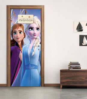 Frozen Personalized Name DOOR WRAP Decal Removable Sticker D319