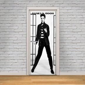 Elvis Presley Personalized Name DOOR WRAP Decal Removable Sticker D42