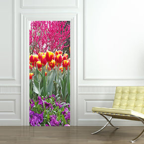 Flowers Trees Blossom DIY DOOR WRAP Decal Removable Sticker D51