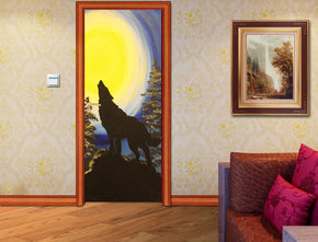 Hurlant Wolf DIY DOOR WRAP Autocollant amovible décalcomanie D55