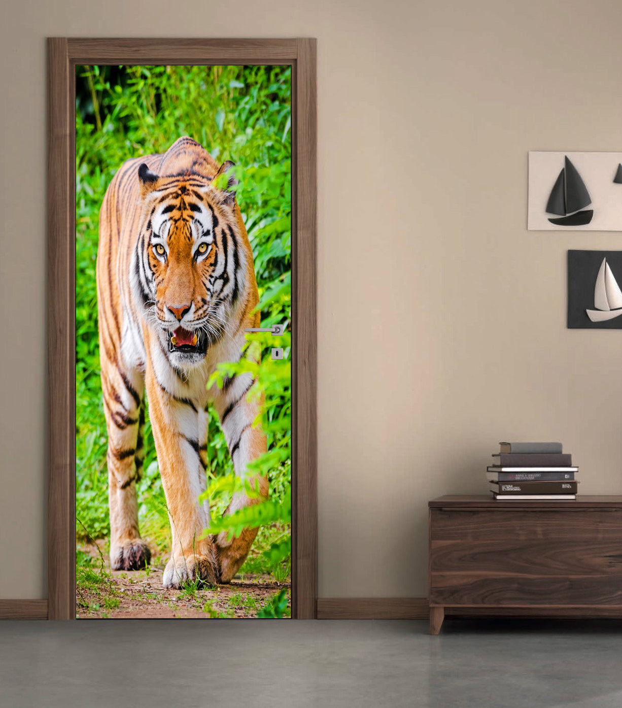 Tiger DIY DOOR WRAP Decal Removable Sticker D58