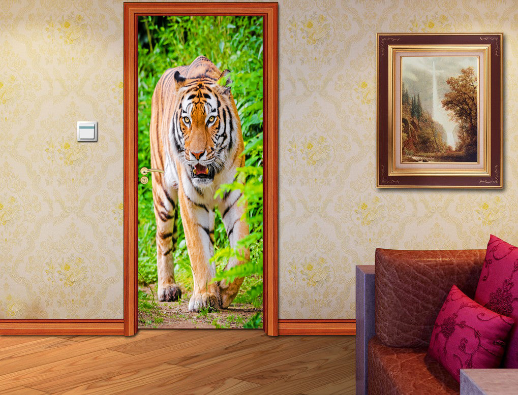 Tiger DIY DOOR WRAP Decal Removable Sticker D58