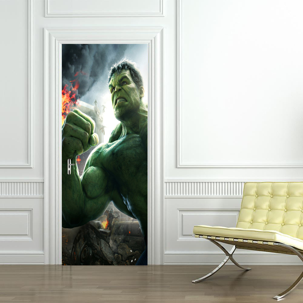 Super Hero Character DIY DOOR WRAP Decal Removable Sticker D61