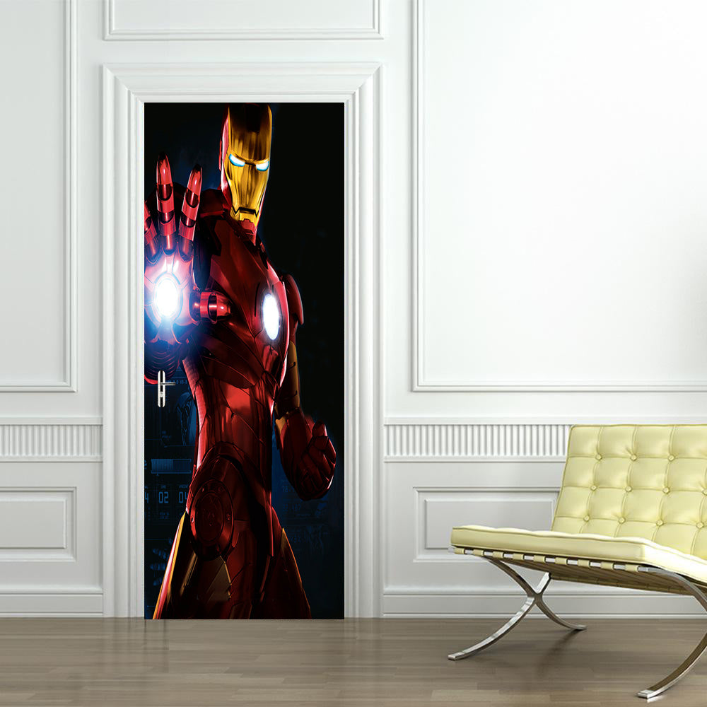 Super Hero Character DIY DOOR WRAP Decal Removable Sticker D62