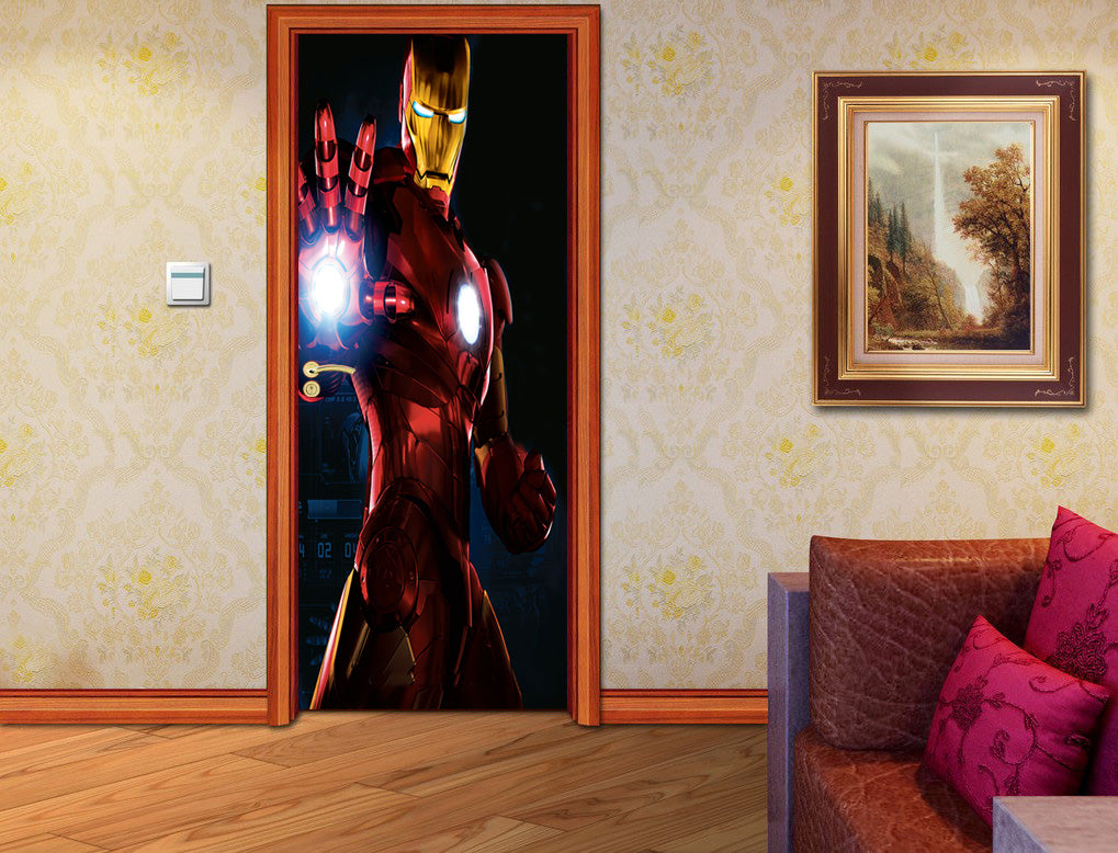 Super Hero Character DIY DOOR WRAP Decal Removable Sticker D62