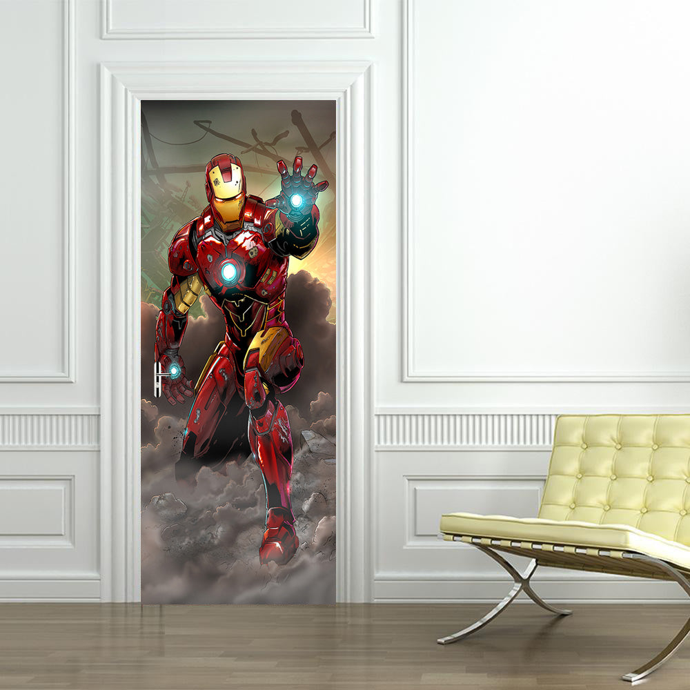 Super Hero Character DIY DOOR WRAP Decal Removable Sticker D63