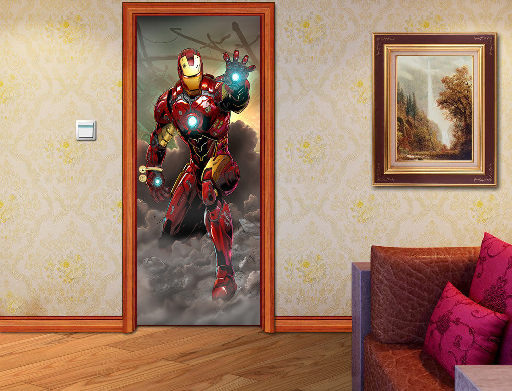 Super Hero Character DIY DOOR WRAP Decal Removable Sticker D63
