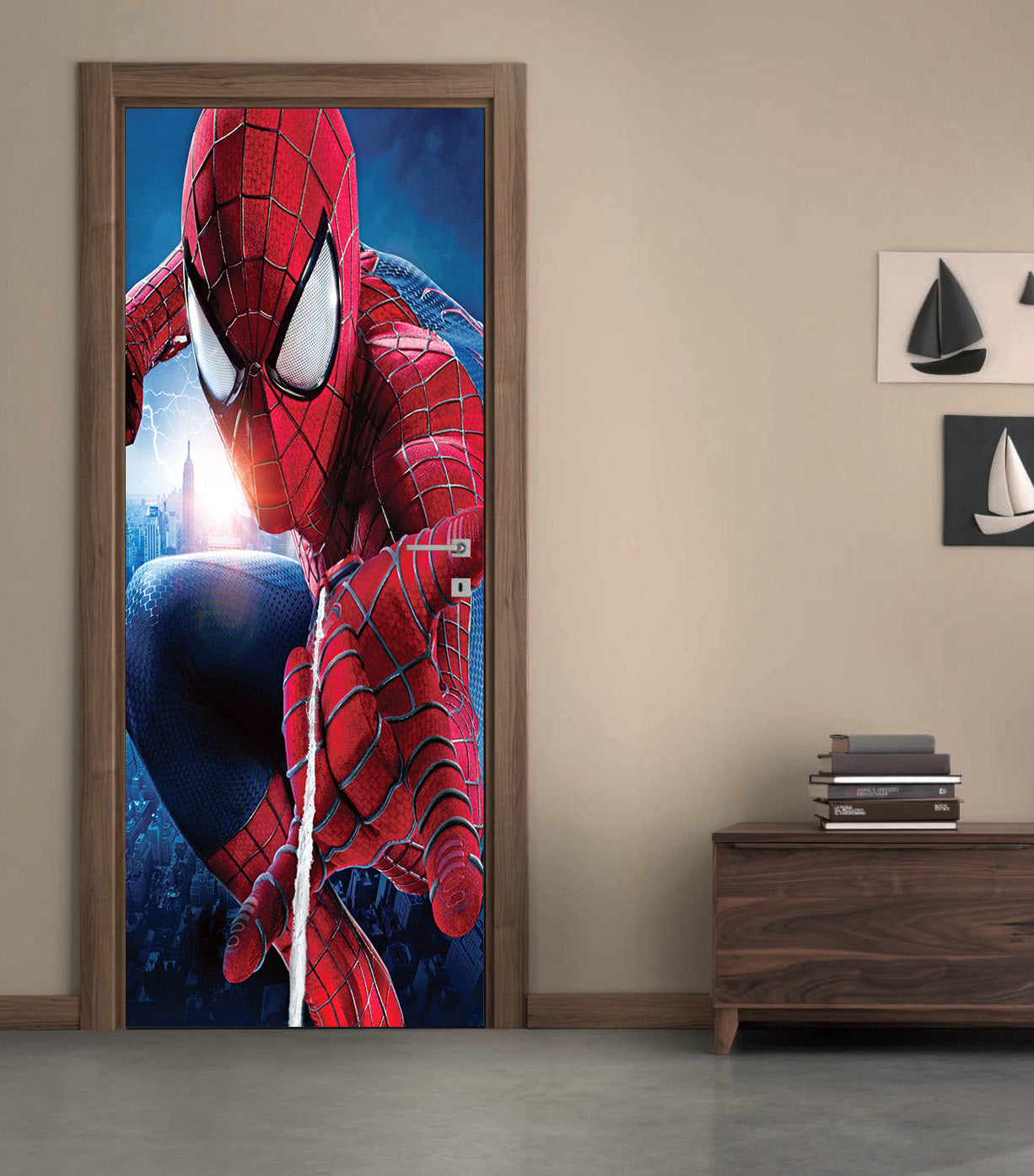Super Hero Character DIY DOOR WRAP Decal Removable Sticker D65