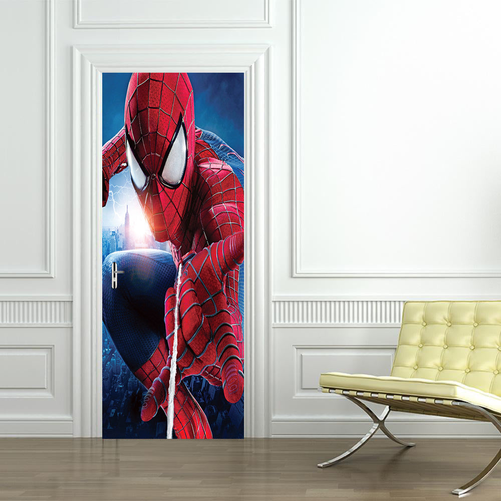 Super Hero Character DIY DOOR WRAP Decal Removable Sticker D65