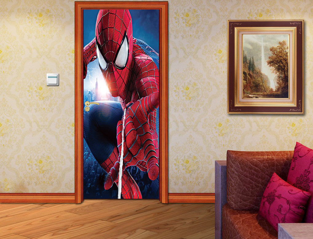 Super Hero Character DIY DOOR WRAP Decal Removable Sticker D65