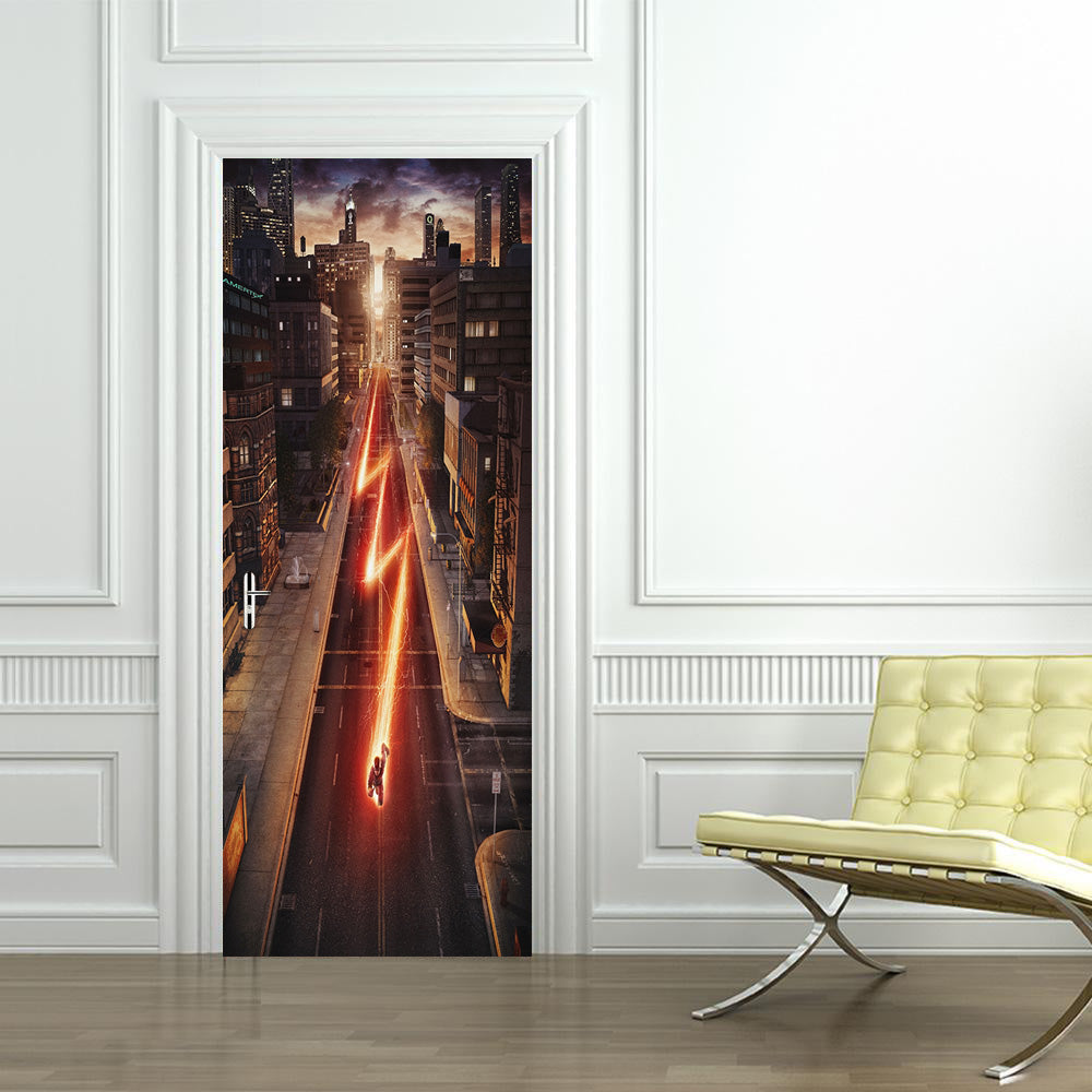 Super Hero Character DIY DOOR WRAP Decal Removable Sticker D67