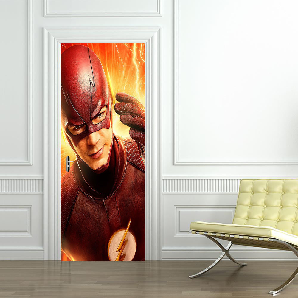 Super Hero Character DIY DOOR WRAP Decal Removable Sticker D69