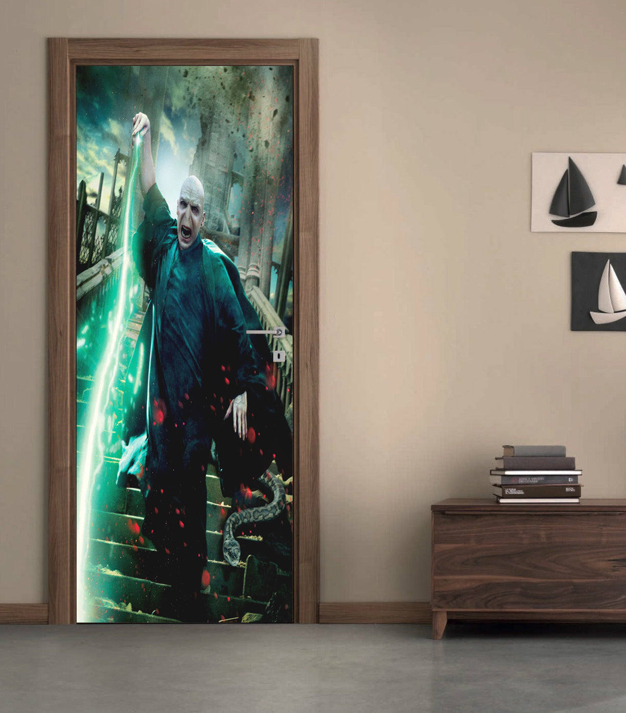 Harry Potter Voldemort DIY DOOR WRAP Decal Removable Sticker D73