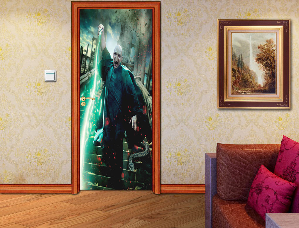 Harry Potter Voldemort DIY DOOR WRAP Decal Removable Sticker D73