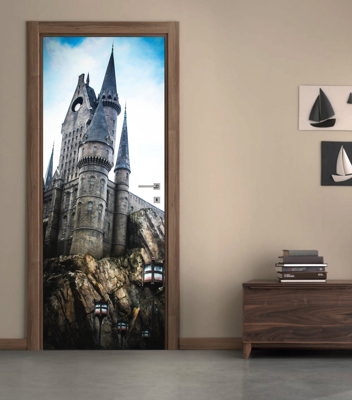 Harry Potter Hogwarts Castle DIY DOOR WRAP Decal Removable Sticker D75