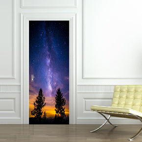 Space Milky Way Stars DIY DOOR WRAP Decal Removable Sticker D83