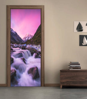 Purple Sunset DIY DOOR WRAP Autocollant amovible D88