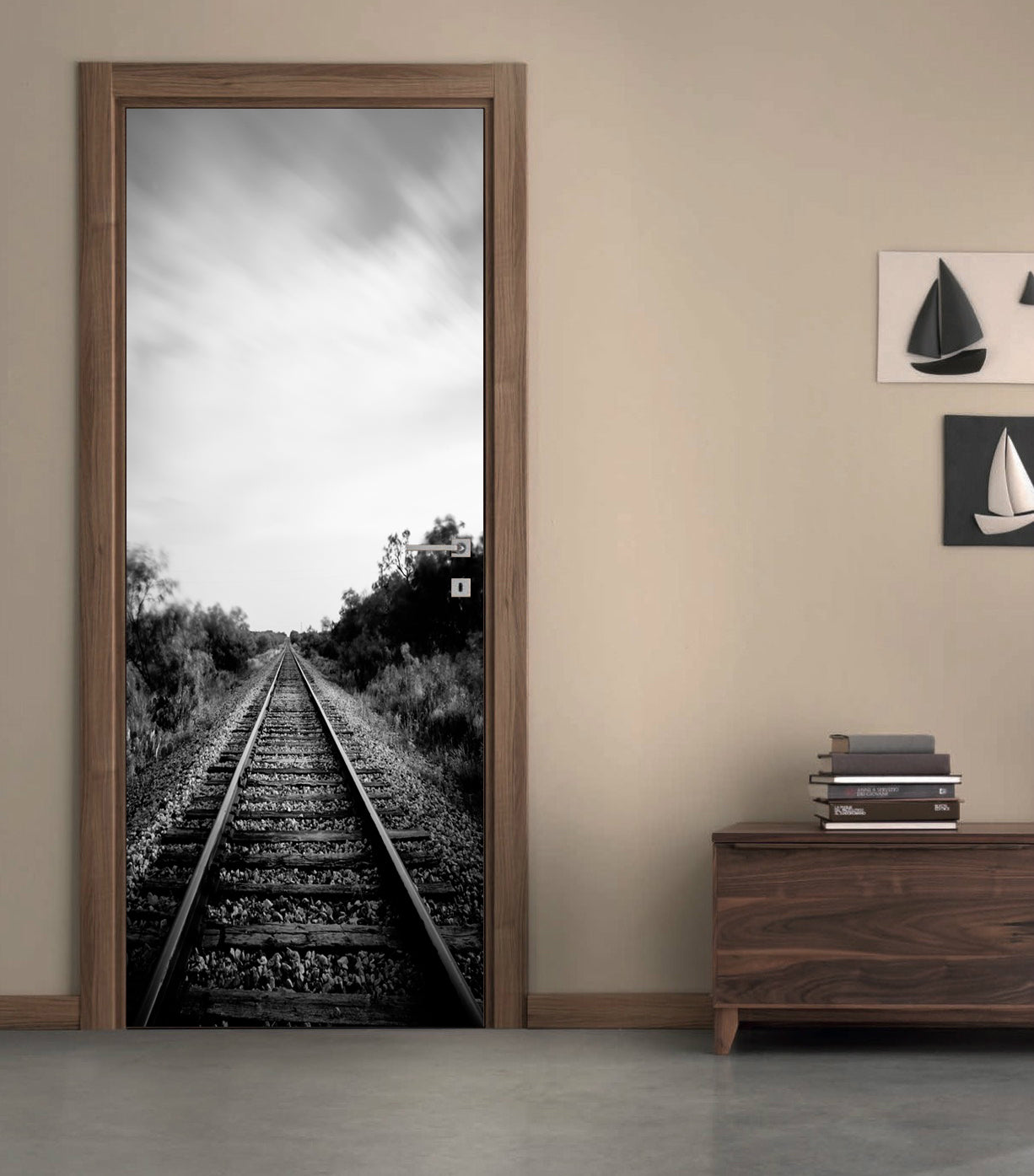 Train Railway DIY DOOR WRAP Decal Removable Sticker D89