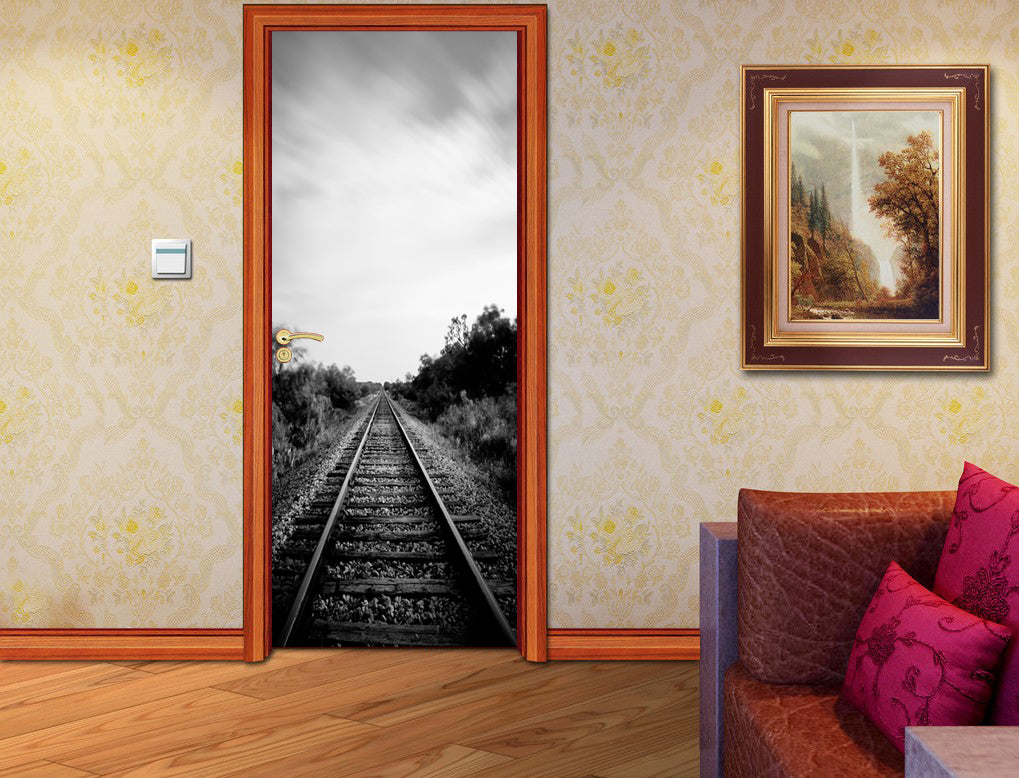 Train Railway DIY DOOR WRAP Decal Removable Sticker D89