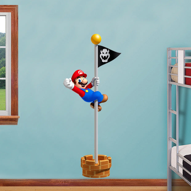 Super Mario Bros Flagpole Win! Wall Sticker Decal 023