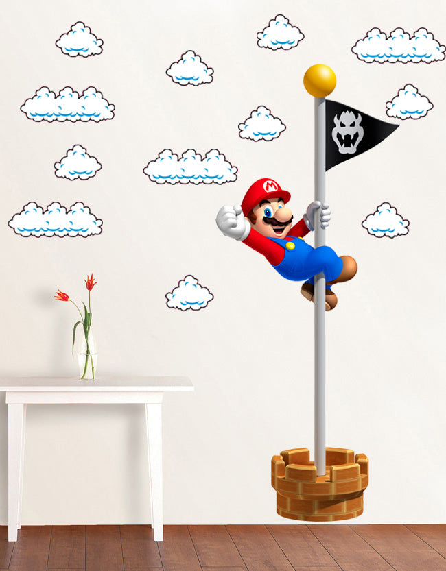 Super Mario Bros Flagpole Win! Wall Sticker Decal 023