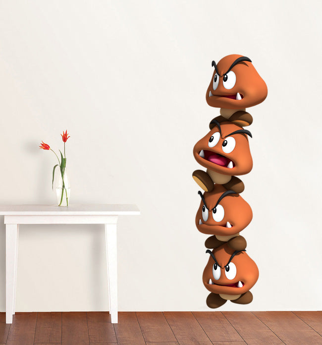 Goomba Tower Super Mario Bros Wall Sticker Decal 026