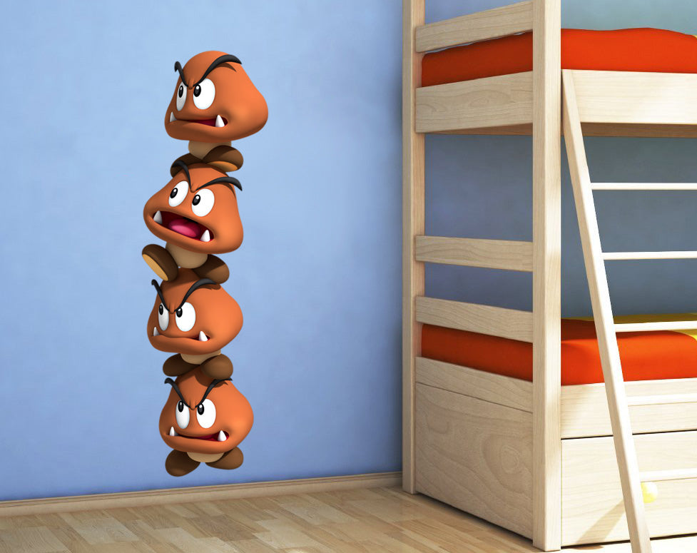 Goomba Tower Super Mario Bros Wall Sticker Decal 026