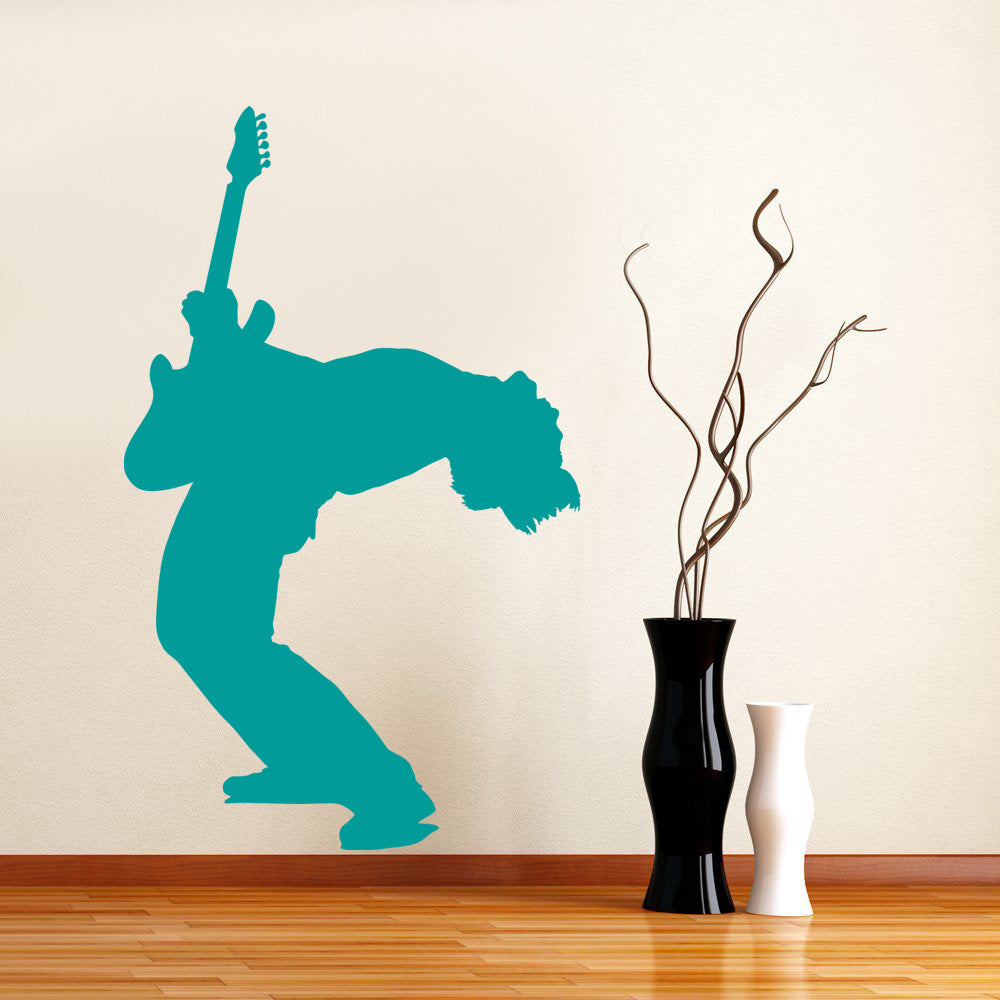 GUITAR PLAYER Wall Sticker Decal Stencil Silhouette ST92