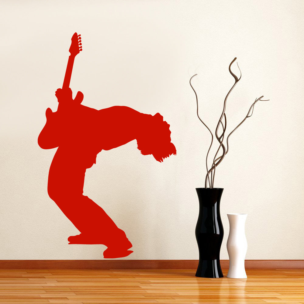GUITAR PLAYER Wall Sticker Decal Stencil Silhouette ST92