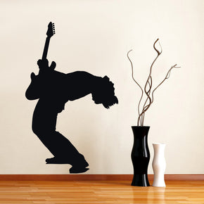 GUITAR PLAYER Autocollant mural Autocollant Décalque Stencil Silhouette ST92