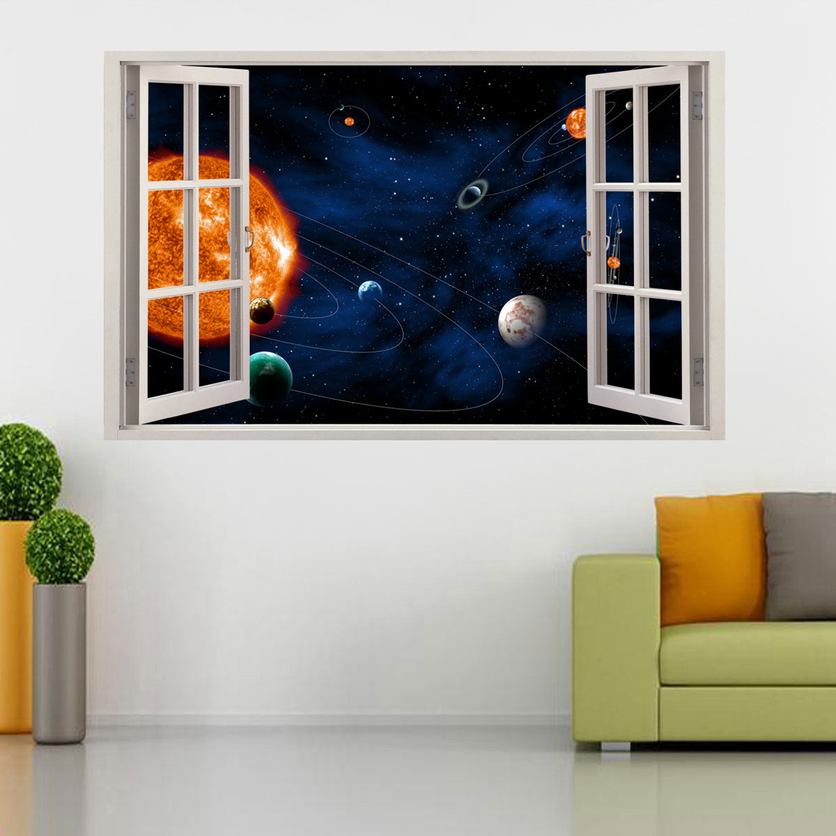 Space Planets Solar System 3D Window Wall Sticker Decal H107
