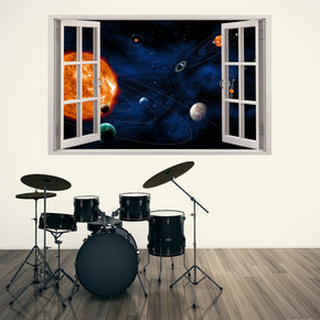 Space Planets Solar System 3D Window Wall Sticker Decal H107