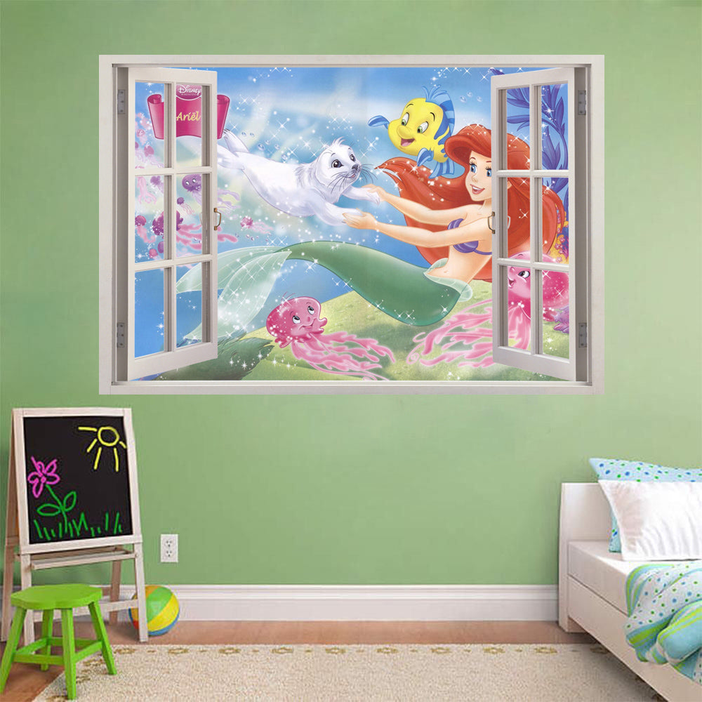 The Little Mermaid Ariel 3D Window Wall Sticker Decal H110