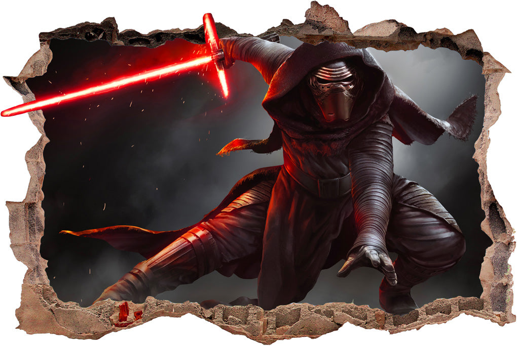 Kylo Ren Star Wars 3D Smashed Broken Decal Wall Sticker H151