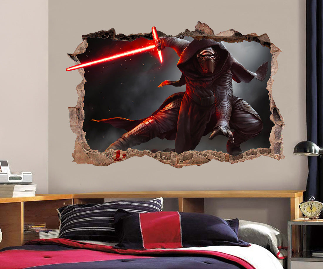 Kylo Ren Star Wars 3D Smashed Broken Decal Wall Sticker H151