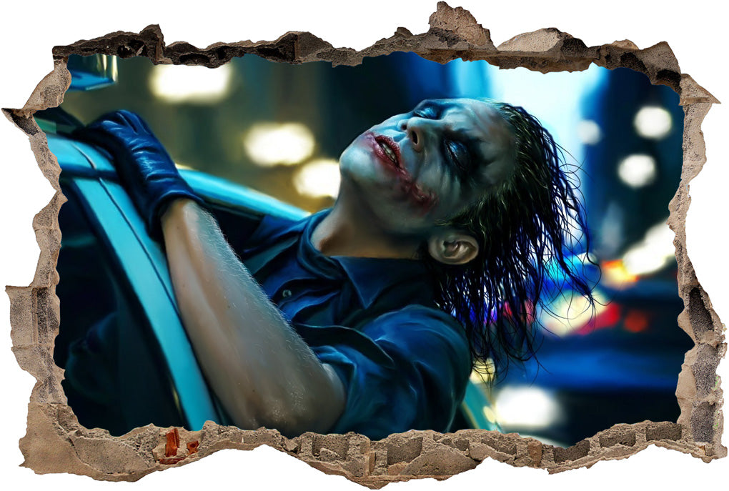 The Joker Police Ride Batman 3D Smashed Wall Decal Wall Sticker H160