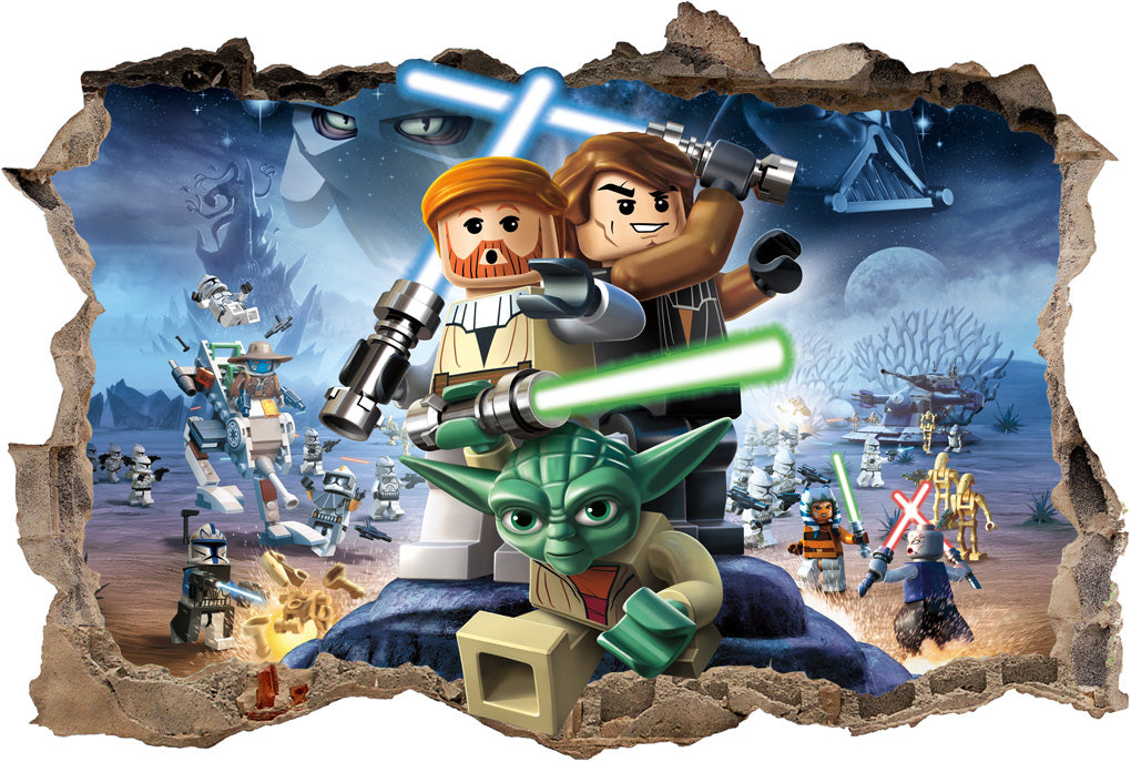 Lego Star Wars 3D brisé cassé sticker mural autocollant mural H162