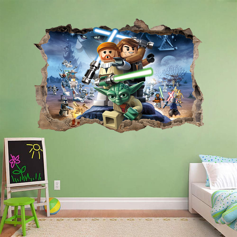 Lego Star Wars 3D brisé cassé sticker mural autocollant mural H162