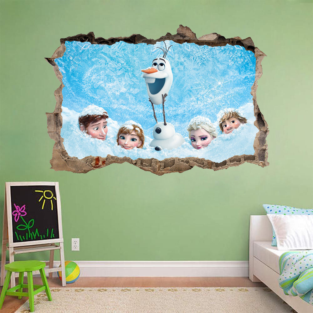 Autocollant mural autocollant 3D cassé cassé congelé H165