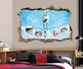 Frozen 3D Smashed Broken Decal Wall Sticker H165