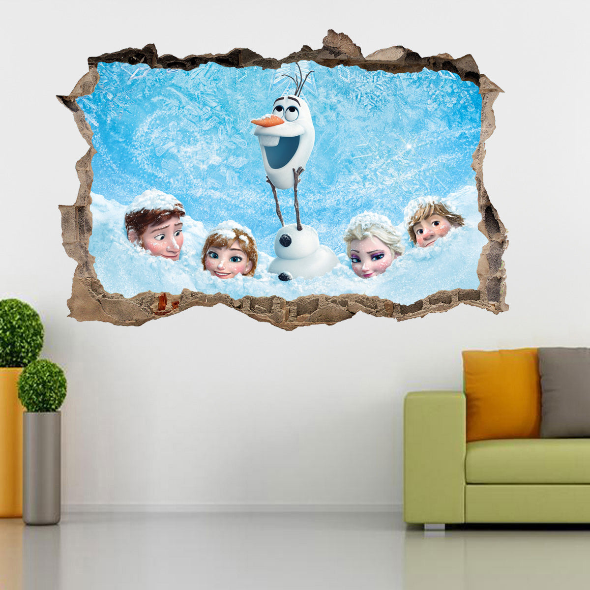 Autocollant mural autocollant 3D cassé cassé congelé H165