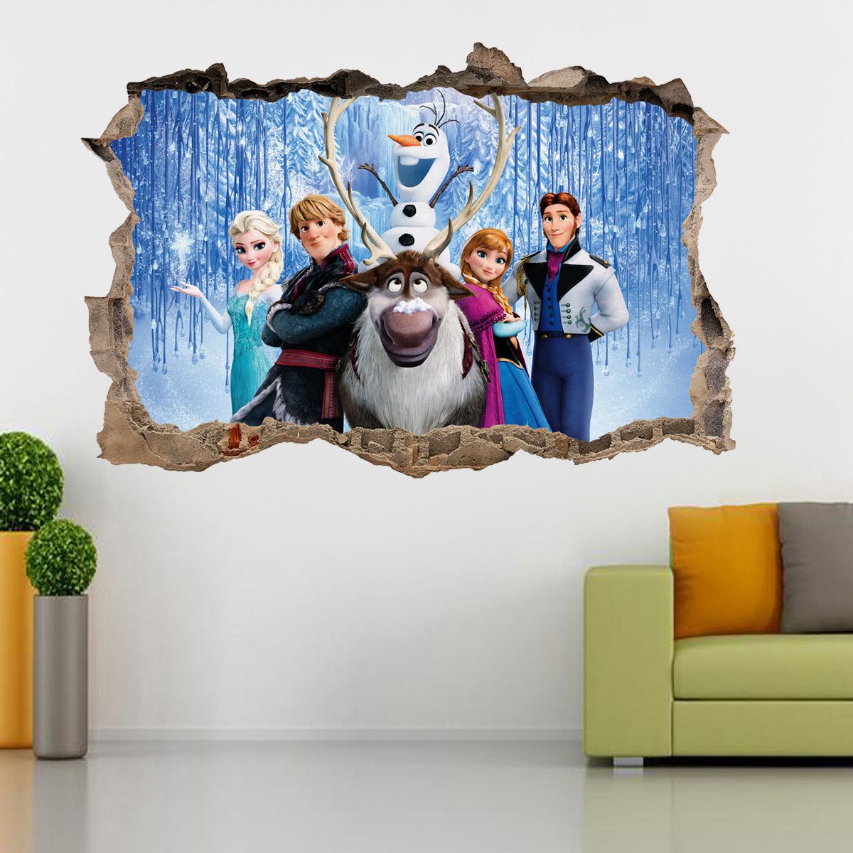 Frozen 3D Smashed Broken Decal Wall Sticker H167