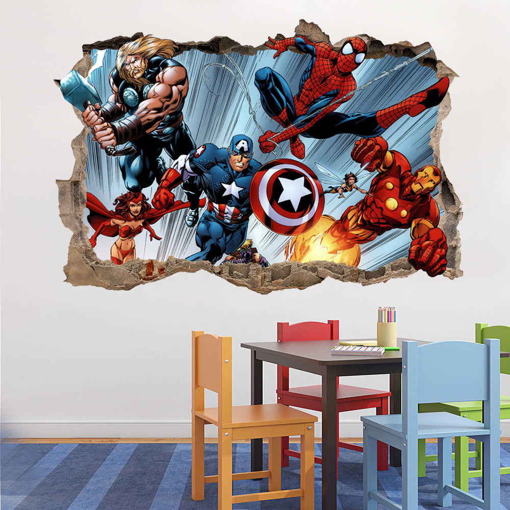 The Avengers 3D Smashed Broken Decal Wall Sticker H177
