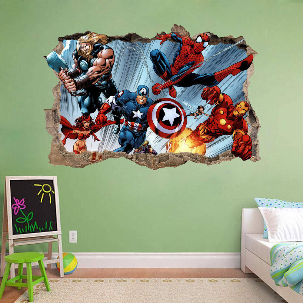 The Avengers 3D Smashed Broken Decal Wall Sticker H177