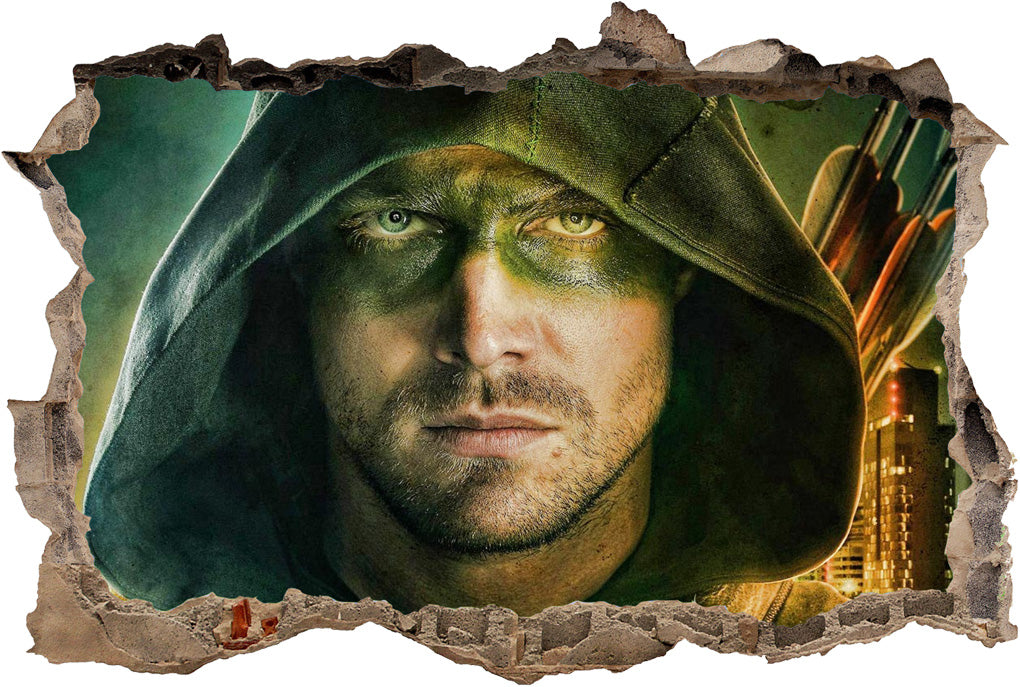 Arrow Superhero 3D Smashed Wall Decal Wall Sticker H183