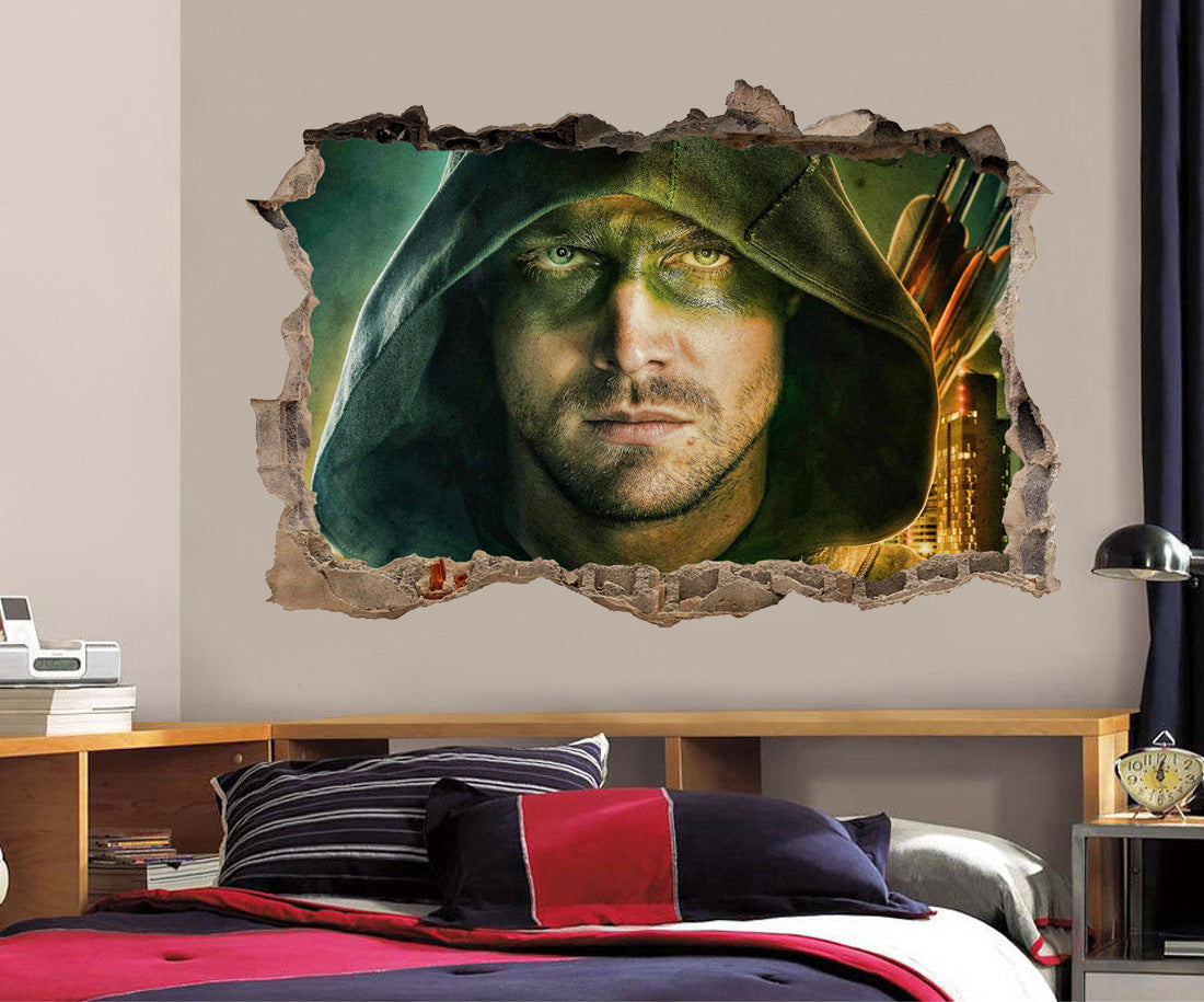 Arrow Superhero 3D Smashed Wall Decal Wall Sticker H183