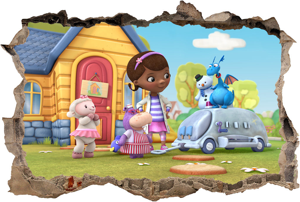 Doc McStuffins Disney 3D Smashed Broken Decal Wall Sticker H186